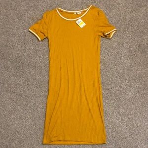 Mustard yellow ribbed dress (sized m)